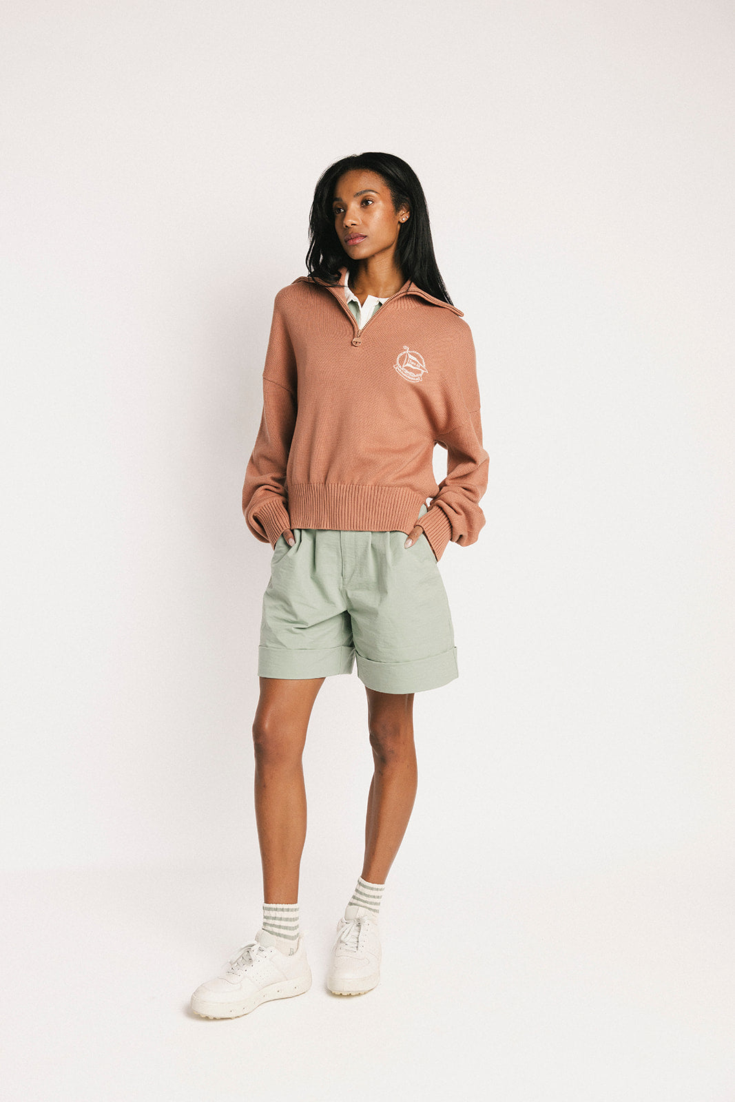 Nautical Quarter Zip - Saddle