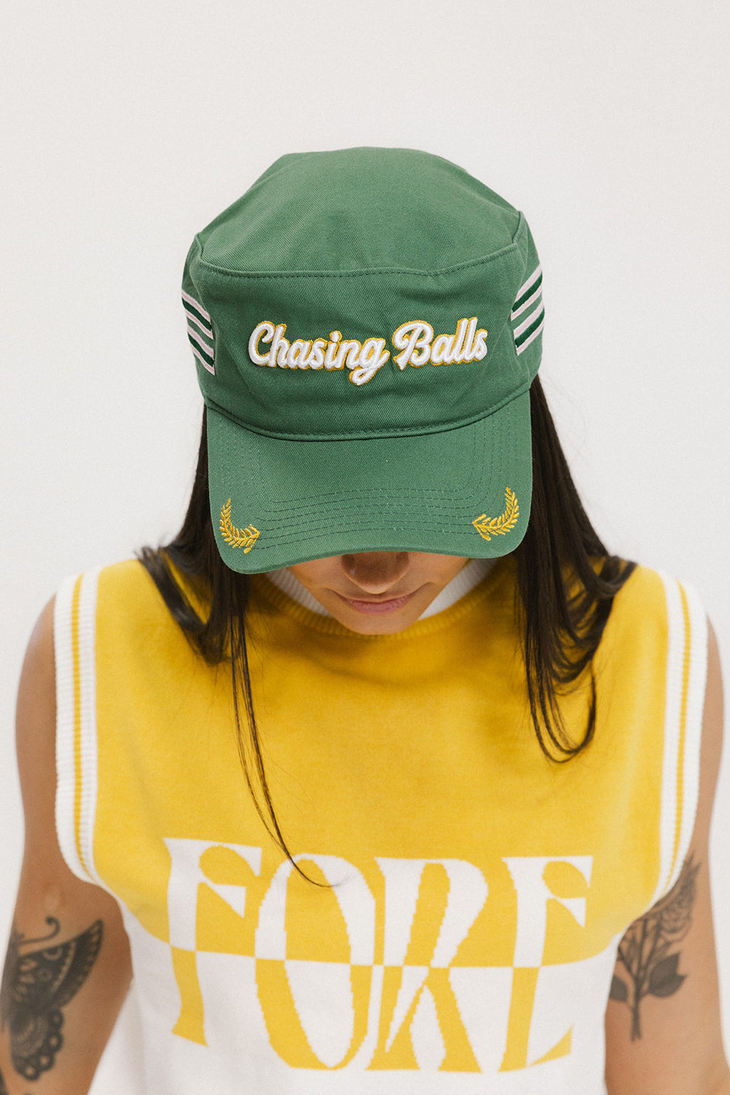 Caddy Cap - Green/Mustard