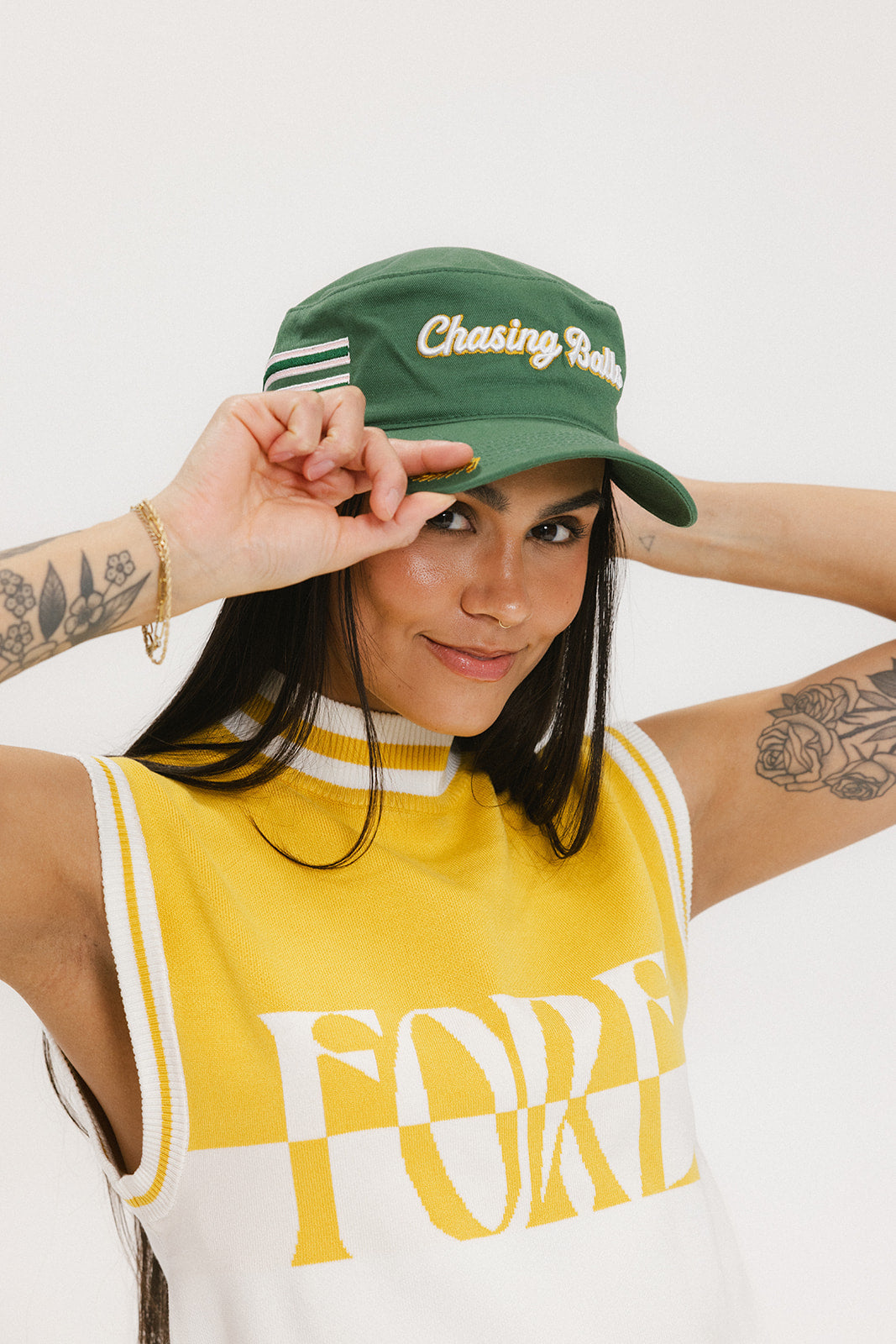 Caddy Cap - Green/Mustard