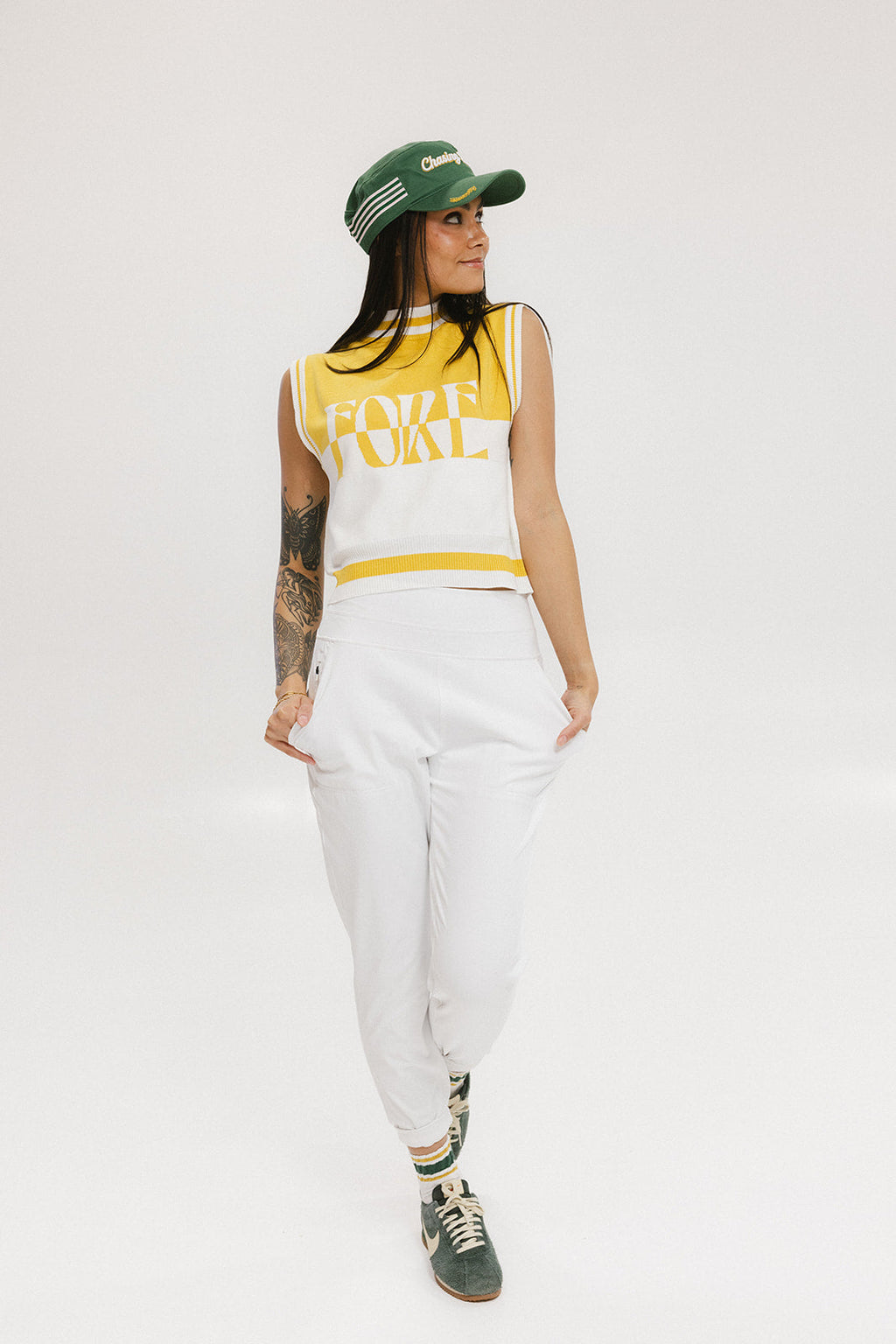 Caddy Cap - Green/Mustard